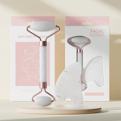 Face & Neck Roller with Gua Sha Board set