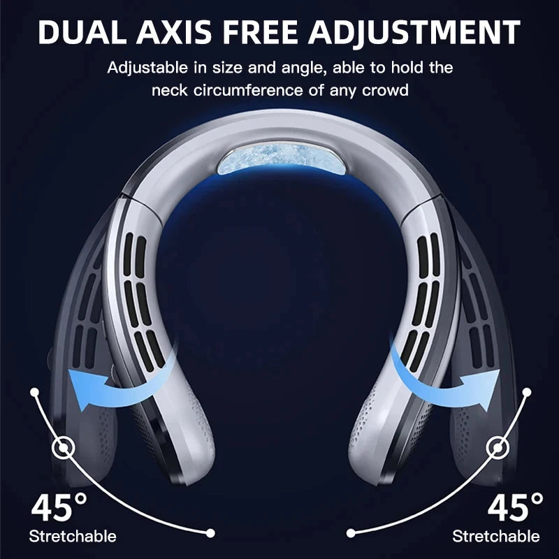 Portable Rechargeable Bladeless Neck Fan with Display