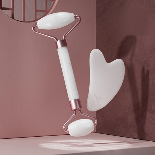 Face & Neck Roller with Gua Sha Board set