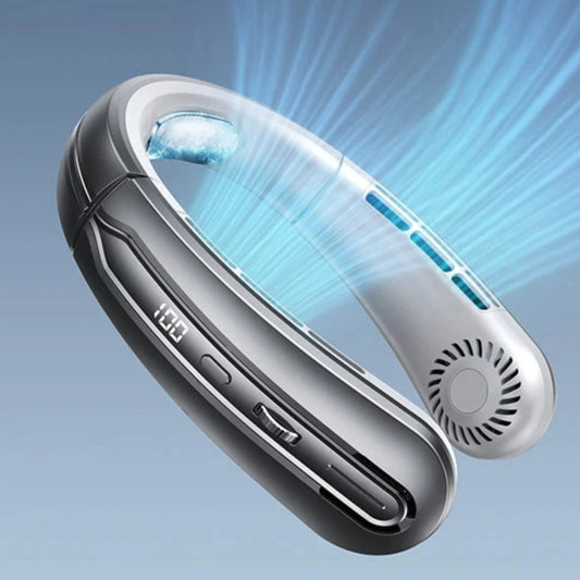 Portable Rechargeable Bladeless Neck Fan with Display