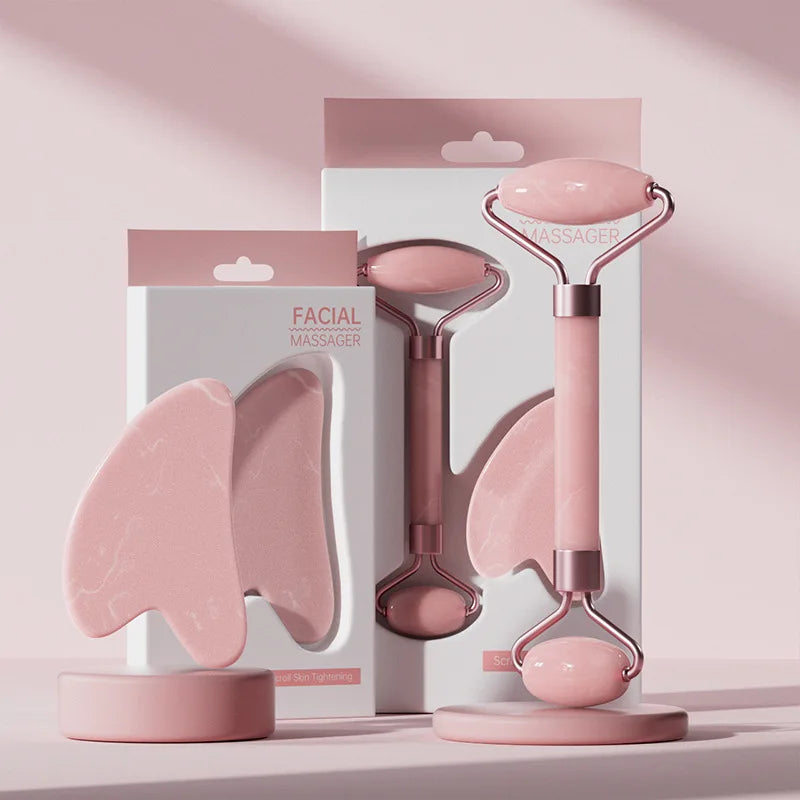 Face & Neck Roller with Gua Sha Board set