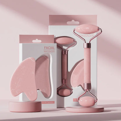 Face & Neck Roller with Gua Sha Board set