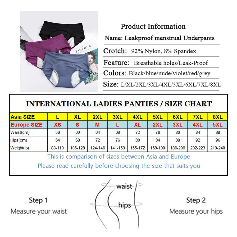 Leak-Proof Cotton Menstrual Panties for Women