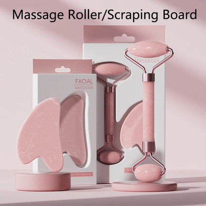 Face & Neck Roller with Gua Sha Board set
